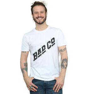 Bad Company Mens Distressed Logo T-Shirt / White